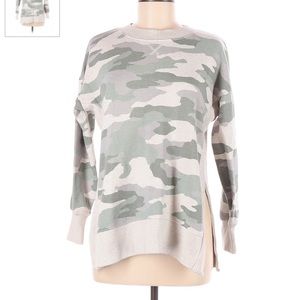 Aerie Good Vibes Oversized Camo Side Slit Comfy Sweatshirt